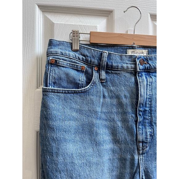Madewell the Perfect Vintage Straight Jean Size 32 Distress Knee 26 Inch Inseam - Picture 5 of 14